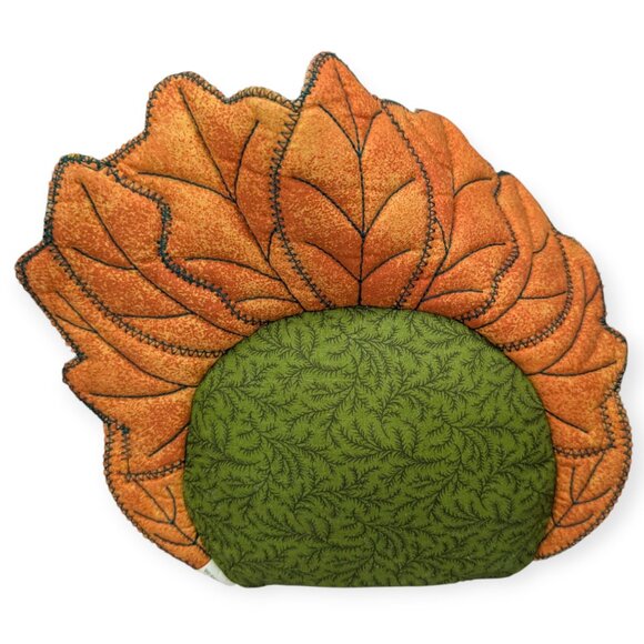 Hallmark Winslow Turkey Centerpiece Colorful Plush with Fabric Leaf Details - Picture 4 of 11